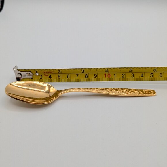 Americana Golden Heritage Flatware Golden Scroll 8 Teaspoons 6" Vintage - Picture 8 of 9